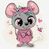 Картина по номерам Милая мышка (KH0913, 20x20 см)