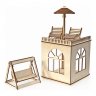 Деревянный конструктор (3D пазлы) Пристройка с мебелью и качелями Premium