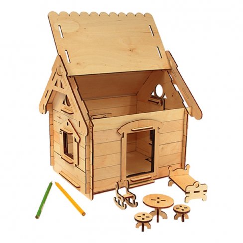 Деревянный конструктор домик