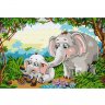 Картина по номерам Слоны в джунглях (20х30 см)