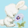 Картина по номерам Зайчонок с цветком (20х20 см)