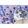 Картина по номерам Кошечка в цветах (20x30 см)