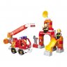 Пластиковый конструктор Fireman Пожарная машина и тренировочная площадка (740, 77 деталей)