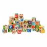 Детские деревянные кубики Занимательные Буквы (42 детали)