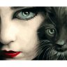 Картина по номерам Девушка и кошка (OK10043, 40х50 см)