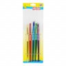 Набор круглых кистей с цветными ручками и резиновыми держателями, нейлон (5 шт)