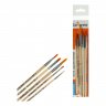 Набор круглых и плоских кистей с деревянными ручками, синтетика (5 шт)