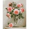 Картина по номерам на дереве Бузин Розы в вазе (40x50 см)