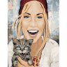 Картина по номерам Девушка с котенком (GS 1008, 40x50 см)
