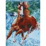 Алмазная мозаика Лошадь, бегущая по морю (GF 344, 40x50 см)