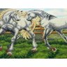 Набор для вышивки бисером Пара белых лошадей (38х28 см)