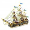Деревянный конструктор (3D пазлы) Шведский корабль (41x15x33 см, 52 детали)