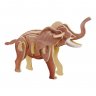 Деревянный конструктор (3D пазлы) Слон (12x5x8.5 см, 14 деталей)