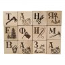 Кубики деревянные Азбука (12 шт, выжженные буквы)