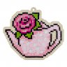 Алмазная мозаика Подвеска Чайник с розой