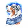 Алмазная мозаика Зимний пес (20x30 см)