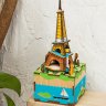 Деревянный конструктор (3D пазлы) Музыкальная шкатулка Эйфелева башня (41 деталь)