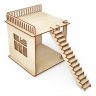 Деревянный конструктор (3D пазлы) Пристройка и лестница для домика (10 деталей)