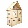 Деревянный конструктор (3D пазлы) Кукольный домик Коттедж с пристройкой и мебелью