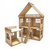 Деревянный конструктор (3D пазлы) Кукольный домик Коттедж с пристройкой