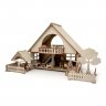 Деревянный конструктор (3D пазлы) Кукольный домик Летний дом с беседкой и качелями