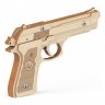 Деревянный конструктор (3D пазлы) Пистолет-резинкострел Беретта (32 детали)