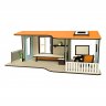 Деревянный конструктор (3D пазлы) Кукольный домик Одноэтажный с мебелью (50 деталей)
