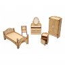 Деревянный конструктор (3D пазлы) Мебель для кукольного домика Спальня