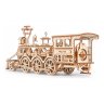 Деревянный механический конструктор (3D пазлы) Локомотив R17 с рельсами (405 деталей)