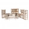 Деревянный конструктор (3D пазлы) Набор кукольной мебели Кухня для домика Венеция (103 детали)