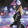 Картина по номерам Девушка на мотоцикле (KHM0033, 30x30 см)