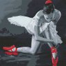 Картина по номерам Балерина в красных пуантах (KHM0037, 30x30 см)