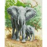 Алмазная мозаика Слоны (35х45 см)