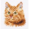 Набор для вышивки крестиком Животные в портретах Рыжий кот (8х8 см)