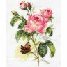 Набор для вышивки крестиком Роза и бабочка (17х25 см)