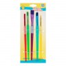 Набор плоских кистей с цветными ручками и резиновыми держателями (5 шт)