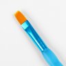 Набор плоских кистей с цветными ручками и резиновыми держателями  (5 шт)