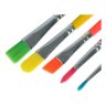 Набор кистей с пластиковыми цветными ручками, синтетика (круглые № 3, 8; плоские № 8, 8, 12) 5 шт
