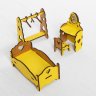 Деревянный конструктор (3D пазлы) Набор кукольной мебели Спальня