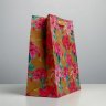 Подарочный пакет крафт Цветы (23х27х11.5 см)