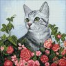 Алмазная мозаика Кот в саду (38x38 см)